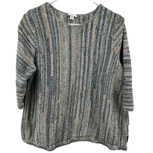 J.Jill Striped Confetti Sweater Round Neck Relaxed Oversized Multicolor XLP - Picture 1 of 5
